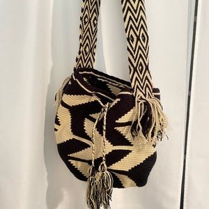 Woven Black & Tan Bag